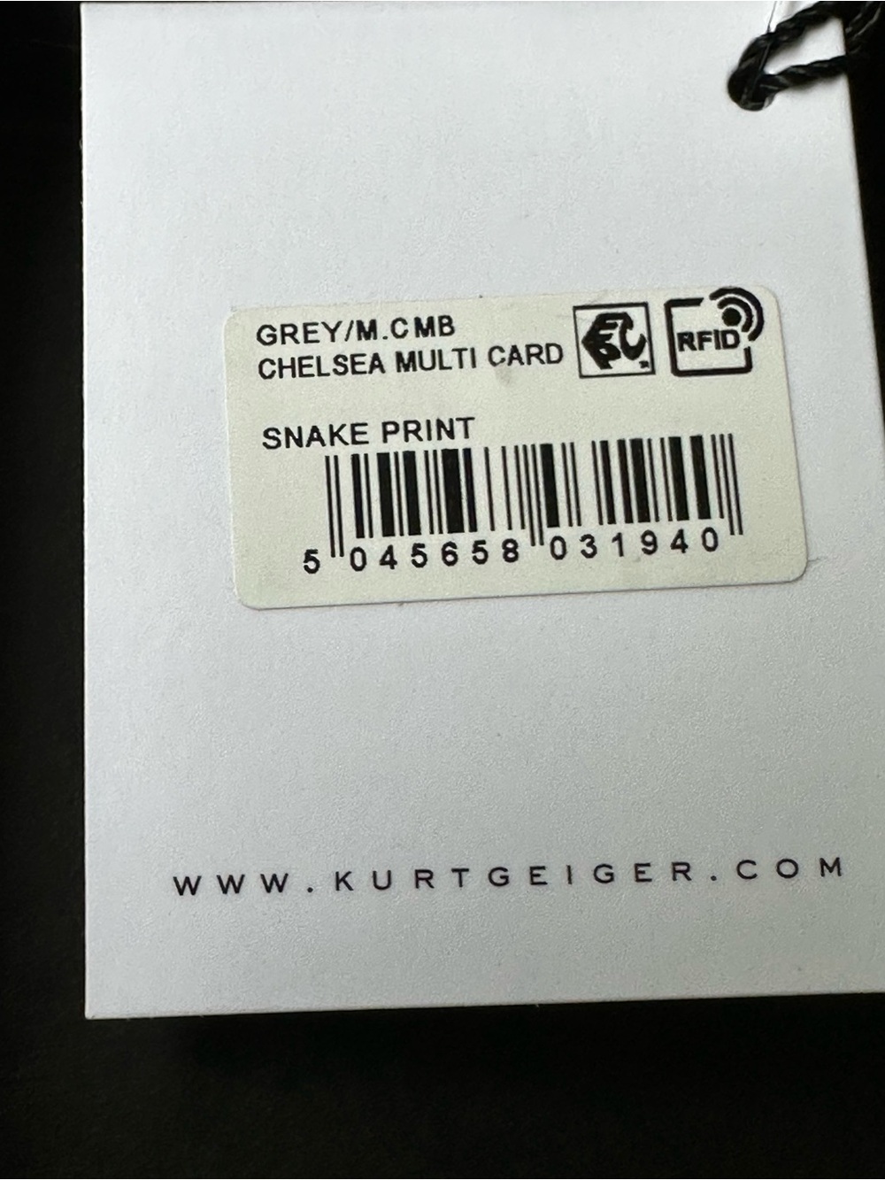 Kurt Geiger Chelsea Snake-Print Card Holder Wallet Embelished Logo Closure NWT - Picture 5 of 6